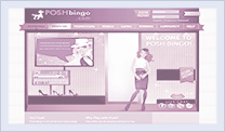 Landing page of Posh Bingo Site